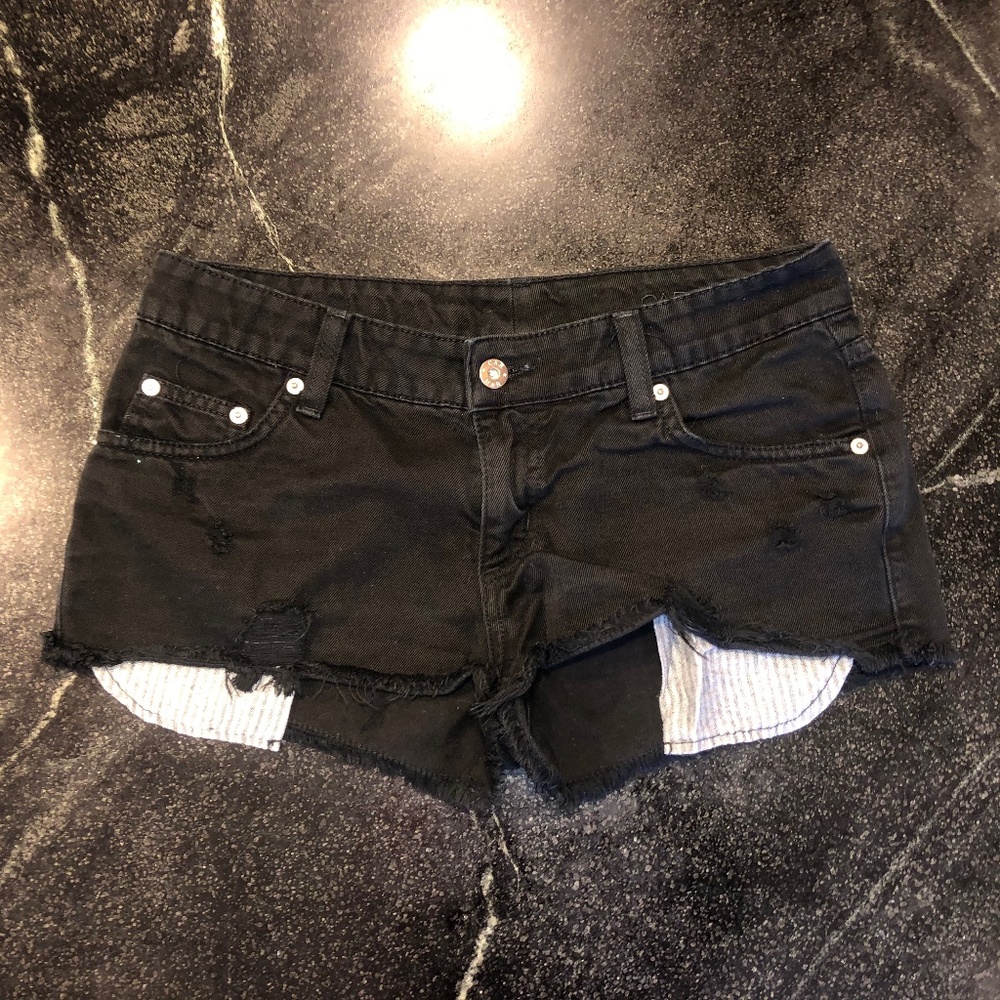 LF Carmar Black Denim Shorts